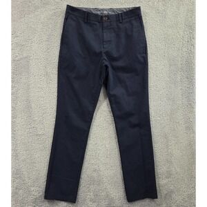 Old Navy Ultimate Slim Built-In Flex Chino Pants Men 32x32 Navy Blue Micro Check